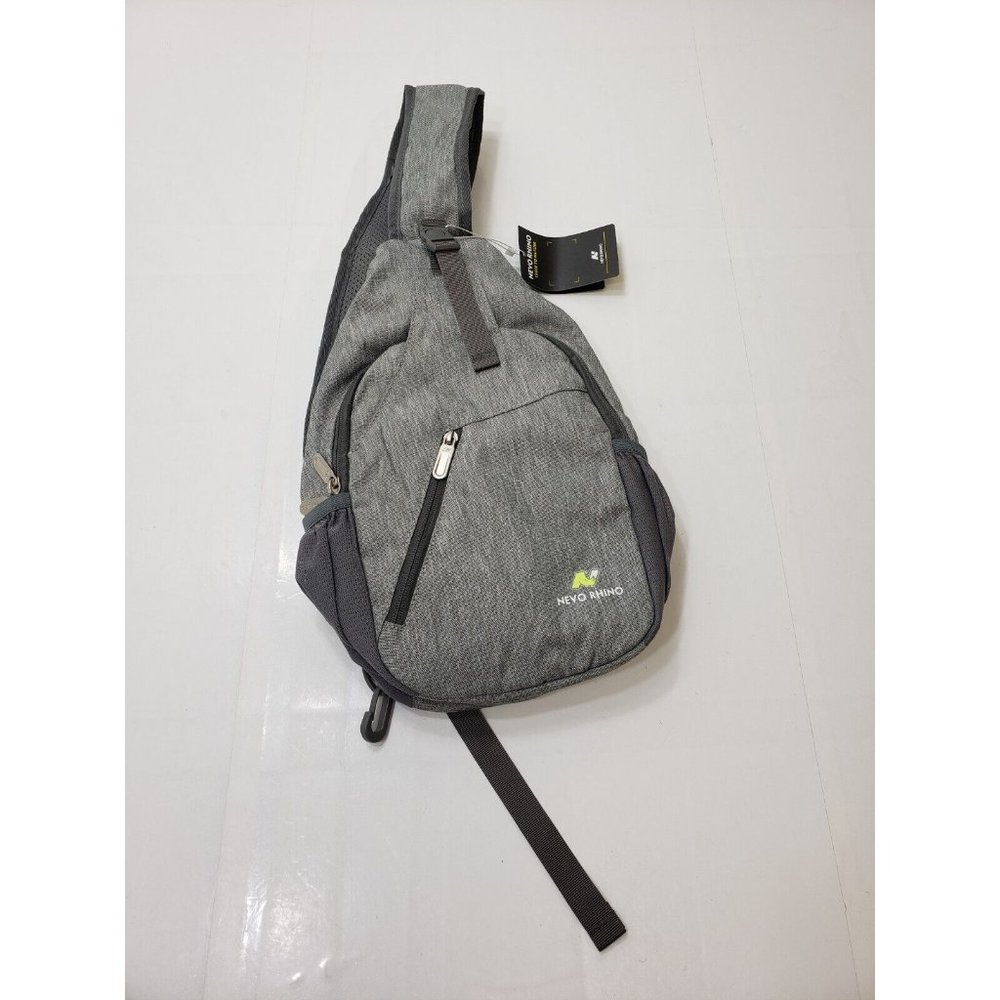 Nevo Rhino Close To Nature Cross Body Sling Bag Multi Pocket Grey Small NWT